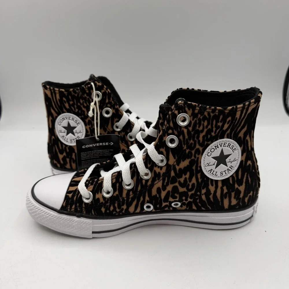 Converse Chuck Taylor All Star HI Top Shoes Womens Sz 6 Leopard Sneakers A17948F - Picture 3 of 10